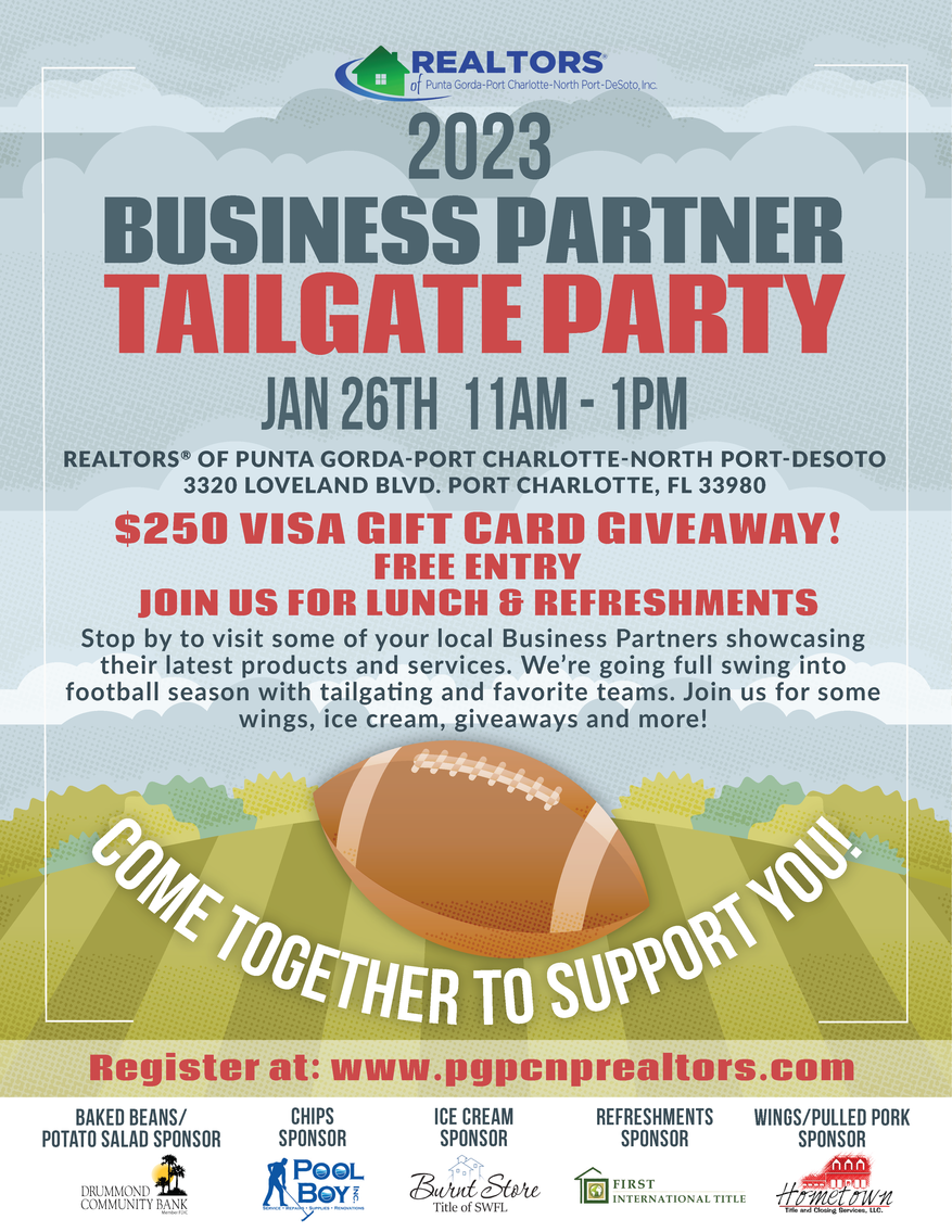 Business Partner Tailgate Party flyer